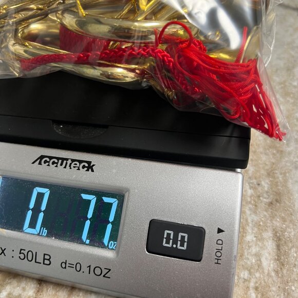 Vintage Set of 10 Metal Gold Toned Musical Instrument Christmas Ornaments - Picture 15 of 15